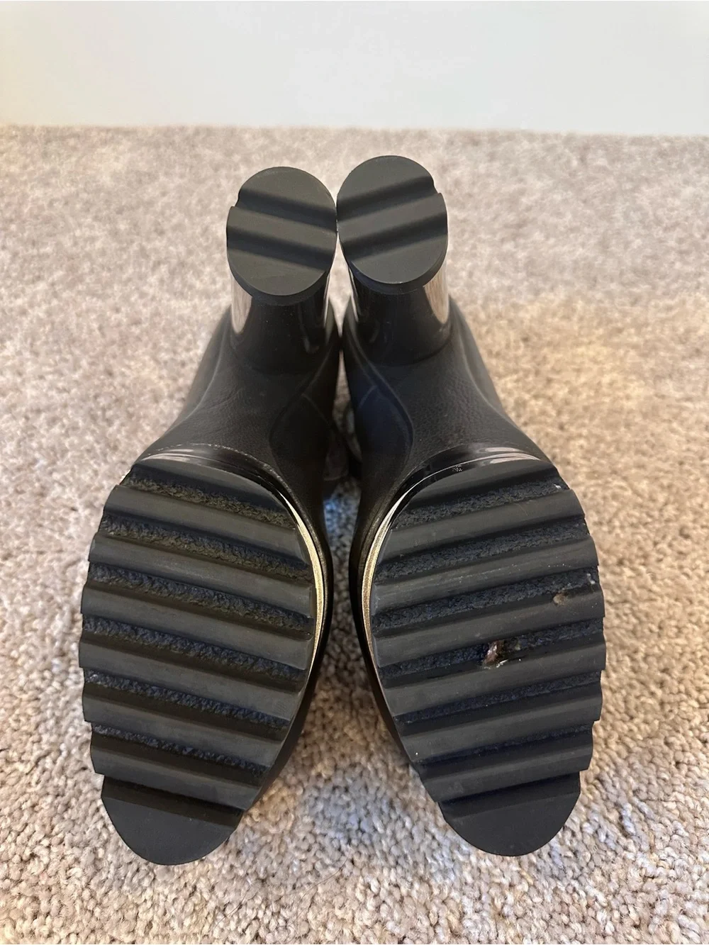Calvin Klein Black Mary Jane Platforms with Metallic Silver Accents